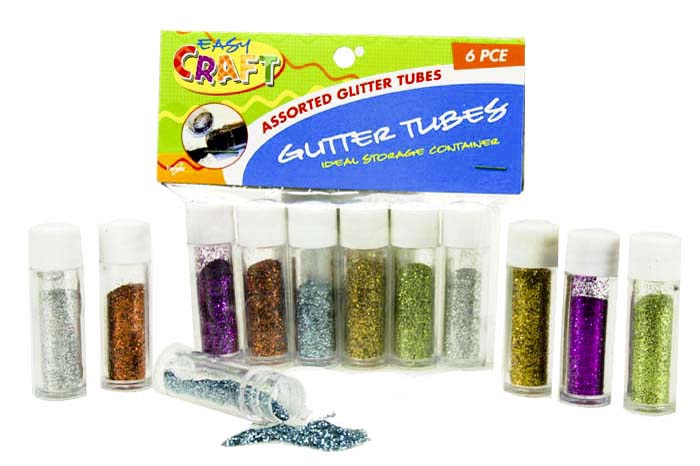 Glitter Tubes Fine 6 Colours per Pack  (10g each tube)